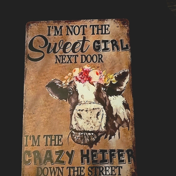 Funny Cow Aluminum Decorative Sign - Picture 1 of 4